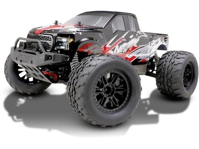 Reely NEW1 Brushed 1:10 RC Model Car, Electric Monster Truck, 4WD (4WD)  100% RTR 2.4 GHz Including Battery, Charger and : : Toys