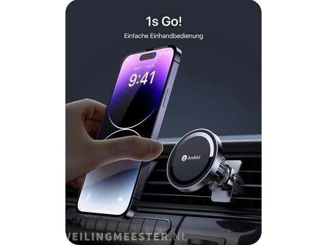 1x Andobil Handyhalterung Auto mit Ladefunktion MagSafe Autohalterung [ Fr  iPhone 14 Serie & 15W Kabelloses Magnet ] Wireless Car Fast Charger Qi  Ladegert KFZ Handyhalter fr iPhone 14/13/12 Andobil »